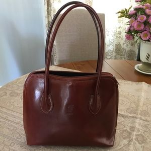 Italian Leather Purse- Cognac color